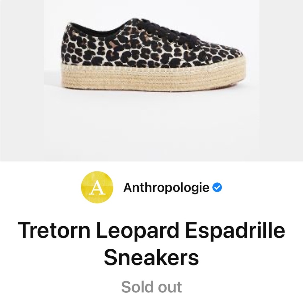 Tretorn Animal print espadrille sneaker Sz 6 NWT